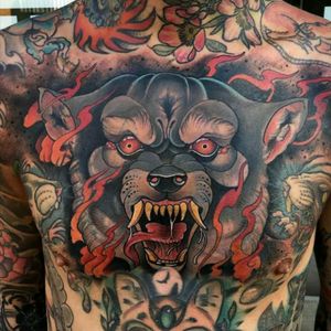 By Jacob Zamore #tattoodo #TattoodoApp #tattoodoBR #tatuagem #tattoo #neotrad #neotraditional #colorida #colorful #lobo #wolf #JacobZamore