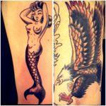 Traditional mermaid and eagle by @clash_city_baz