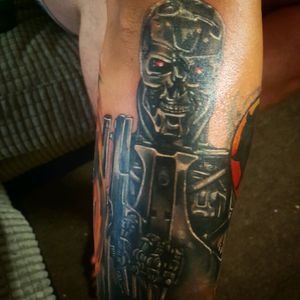 one of my My #terminator #tattoos #T800 #endoskeleton #45longslide #illbeback #favouritemovie