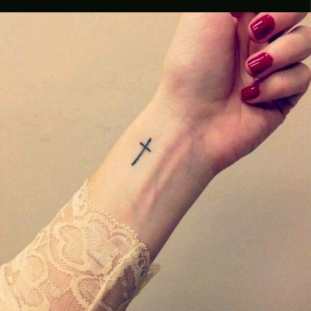 Cute Small Cross Tattoo On Ankle