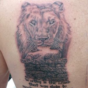 The lion and the lamb. #forgiveness #religioustattoo