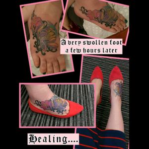 My first tattoo; a cover up of a cover up of a cover up...no more feet tattoos...okay maybe three more.#coveruptattoo #footink#thailand