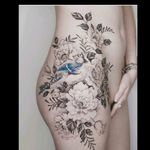 #bird #birdtattoo #tattoo #blackandgrey #flowers #flower #girl #girly #girlyink #flowertattoo #tattoodo