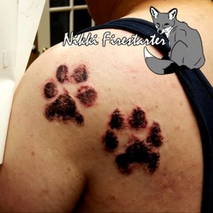 Got to tattoo my doggos' paw prints! www.nikkifirestarter.com#dog #puppy #doggo #paw #pawprints #family #pets #tattoo #apprentice #pawprinttattoo #dogtattoo