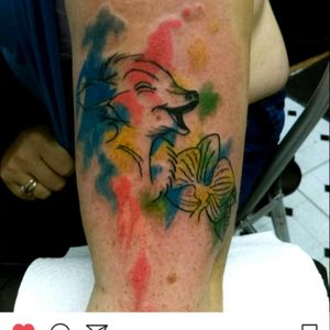 Loved inking this on my sis she is Disney mad #tattoo #tattooart #inked #inkedup #sleevetattoo #disneytattoo #bambi #flower #watercolor
