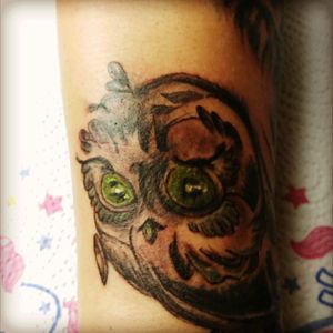 #baby Eule #arm #farbe #grűne Augen #frau #followme #follower #follow #followforfollow #artist #dreamtattoo #mindblowing #mone1971 #tattoo #tattoos #tattooedmann #tattooedwoman #tattooedgirl #tattooartist