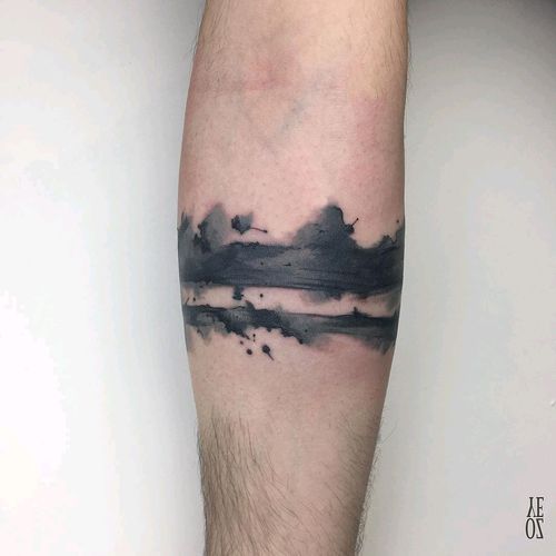 By #YelizÖzcan #watercolor #band #armband #abstract #watercolortattoo