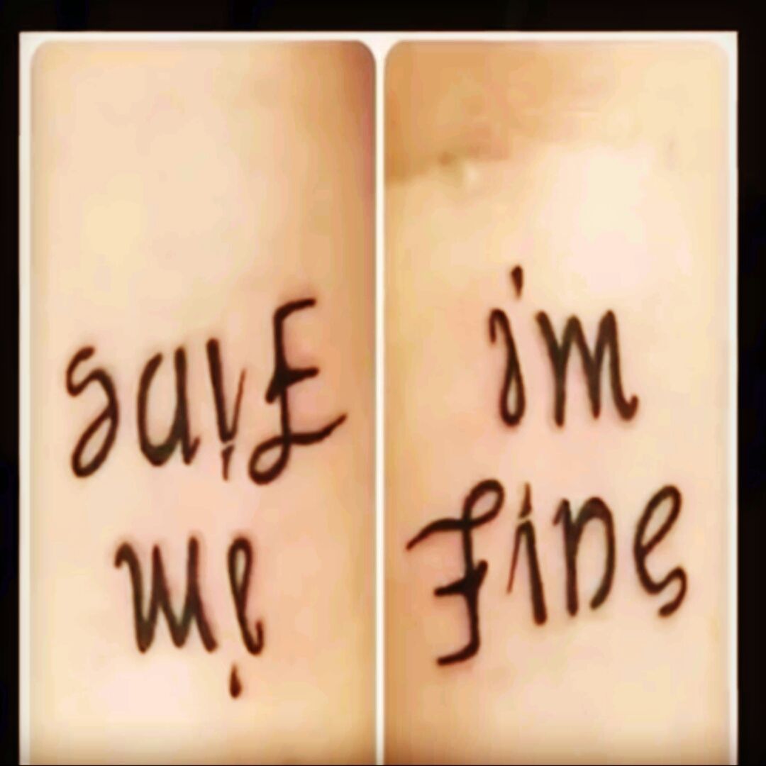 im fine save me heart tattoo