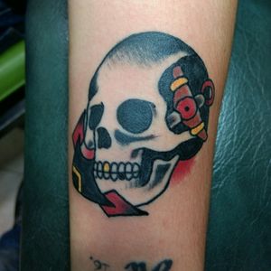 American traditional, skull and anchor