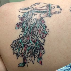 Majestic Llama! Done by the Reverend Jamey Proctor at Shogun tattoo in Salem, NH