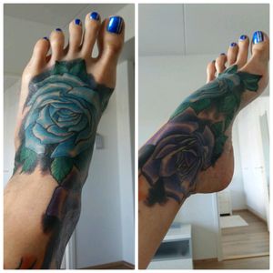 Rose foot tattoo#rosetattoo #foottattoo