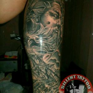 Poseidon Tatttoo #ink #blackandgreytattoo #blackandgrey #shiptattoo #tattooidea