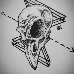 SkullBird #bird #skull #dotwork #tattoo #drawing