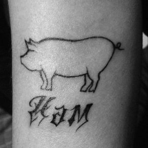 #Tattoo Tattoo made by me boy #Ham ❤️ #Jamón #Pig #Luisespinosa #mexicantattooartist