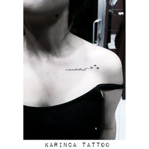 "Wanderlust"Instagram: @karincatattoo#wanderlust #road #collarbone #tattoo #woman #girl #idea #birds #tattoos #ink #girltattoo #tattooed #tattooer #tattooartist #tattooidea #smalltattoo #minimaltattoo #little