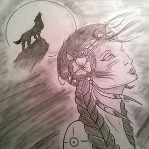 Native american drawing #nativeamerican #nativeamericangirl #wolf #drawing #pencil #pencildrawing #tatt #tat #tattoo #tats #tatts #tattoos #drawings #pencilsketch #sketch #sketchs