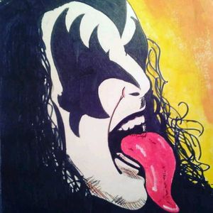 Kiss painting #Kiss #kissarmy #kisstattoo #tat #tatt #tattoo #tats #tatts #tattoos #rocknroll #rock #80s #classic #classicrock #paint #painting #paintings #acrylics #acrylic #drawing #color #bright