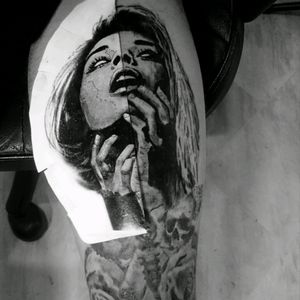 Black and white Photo Realism Tattoo By Thanos Angel From GR