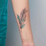 By #annabotyk #feather #watercolor #leaves #watercolortattoo #nature