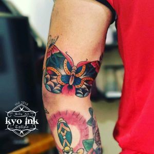 #tattootraditional #tattoobutterfly #kyoinktattoo