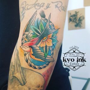 #tattootraditional #tattooswallow #kyoinktattoo