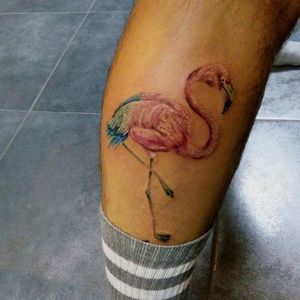 Flamingo. #flamingotattoo #tattoo #tattoos #tattooart #ink #inkboy #tattoolife #colortattoo #bruxelle #belgium #tatouage #tatouages