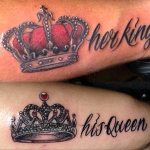King and queen couple tattoo