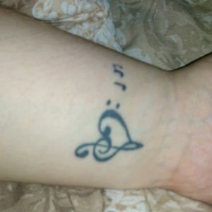 Treble Clef and Bass Clef heart on wrist