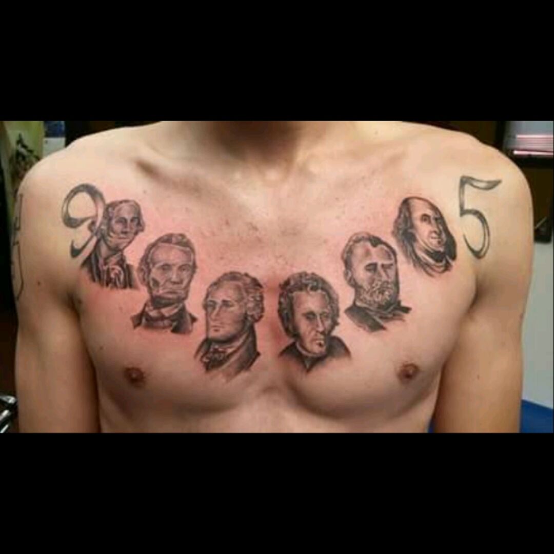 chest piece tattoo mount rushmore