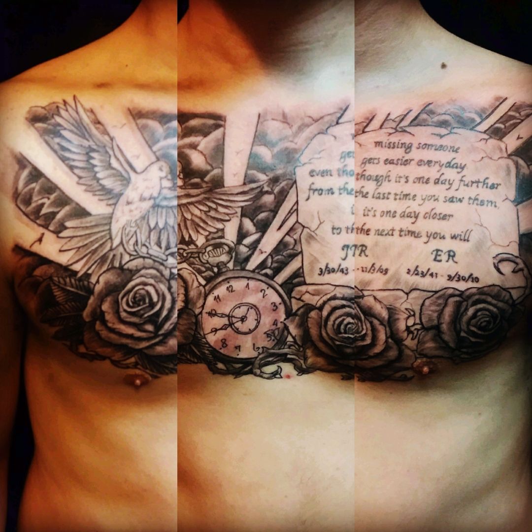 chest tattoos for men doves