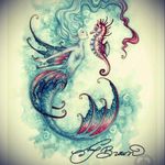 First or several #mermaid pieces I got #inkspiration from on Pinterest. #megandreamtattoo #mermaidtattoo #seahorse #underwater #ocean #whimsical