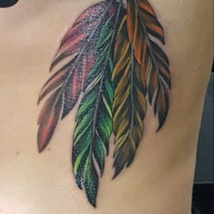 Chicago Blackhawks feathers on my ribs done by Mikey Lo at Boundless Tattoo Company