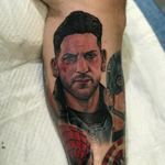 Jon Bernthal Punisher portrait by Mikey Lo at Boundless Tattoo Company. Sixth and final portrait on the lower half of my Marvel leg sleeve. #MikeyLo #BoundlessTattooCompany #BTC #captainamerica #captainamericatattoo #spiderman #spidermantattoo #punisher #punishertattoo #Avengers #AvenegersTattoo #MarvelComics #MarvelTattoos #ComicTattoos #antihero #antiherotattoo #SuperheroTattoos #LegSleeve
