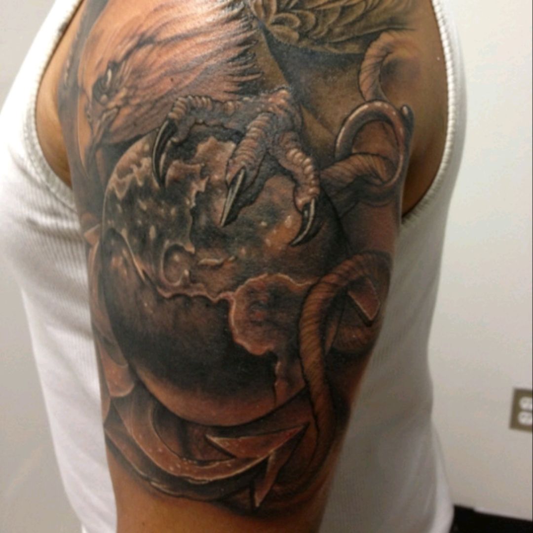 Eagle Globe  Anchor  Tattoos Forearm tattoos Military tattoos