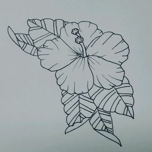 Hawaiian flower #hawaiian #flower #flowers #sketch #outline #leaves #leaf #pretty #simple