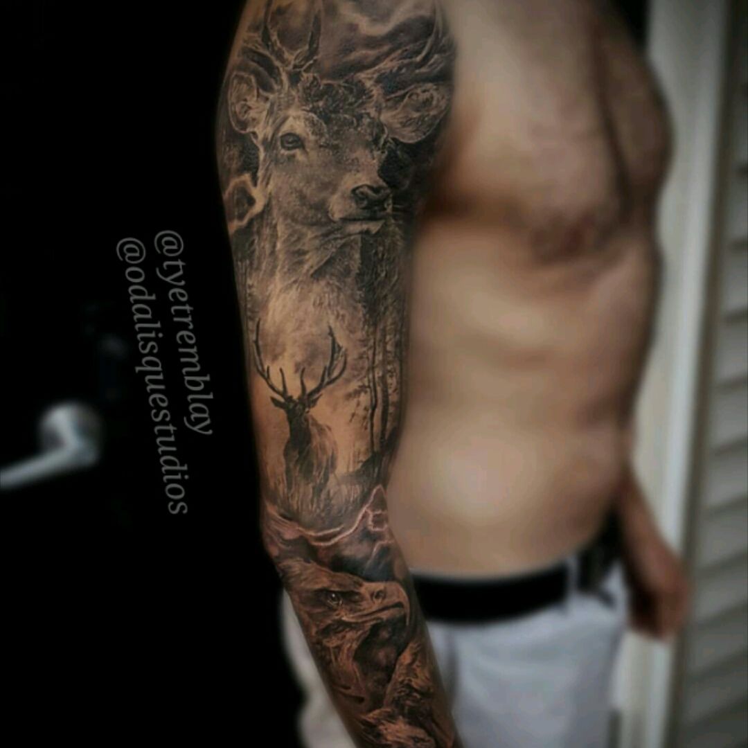 Geometric deer tattoo on the forearm  Tattoogridnet