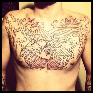 Done by Nikki McKnight #traditional #eagle #AmericanTraditional #linework