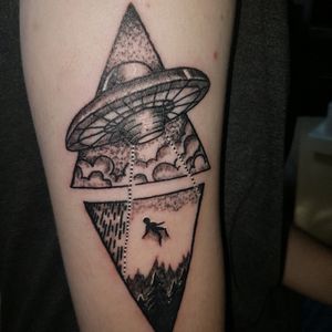 UFO tattoo by suffolk artist