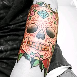 Candy Skull by tattooist Martin Fletcher - Lancaster