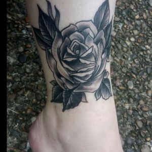 #Rose #Black&Grey #ankletattoo #tattoolove