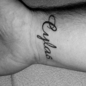 My son's name. My wife has the same one#script #son #name #wrist
