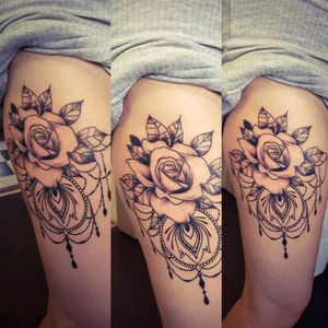 rose tattoo. had a beast time doing this thank you for looking #rose #rosetattoo #blackandgreyrose #blackandgreytattoo #picoftheday