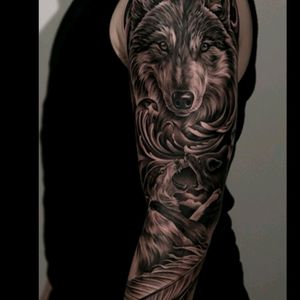 To go along with my other wolf tattoo on my inner forearm