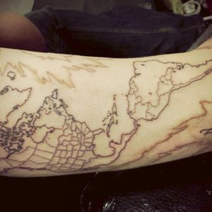 World map sleeve #upperarm #InkSlingerAndy