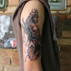Tattoo samurai! #blacktattoo #tattoo Follow me @giovannitattooart