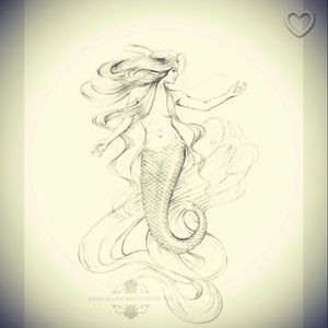 I like the way her tail is curled . . . But I would have it be more dramatic- longer. #mermaid #ocean #whimsical