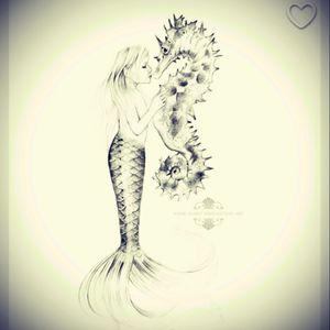 My daughter is a #mermaid as soon as she hits the #water she #swims so #graceful and her legs move together like a #mermaidtail this reminds me of her! #whimsical #seahorse #ocean