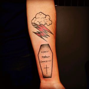 Two of my beloved The Hellacopters tattoos 🌩️ #TheHellacopters #robertdahlqvist #strängen #thundercloud
