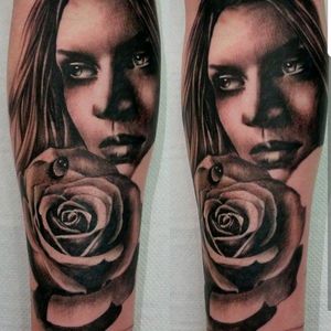 Black and grey forearm piece