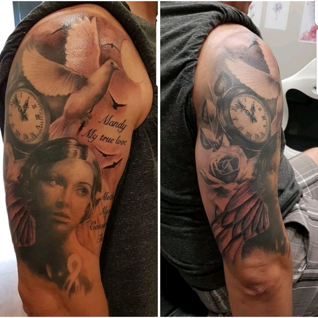 dove tattoos half sleeve